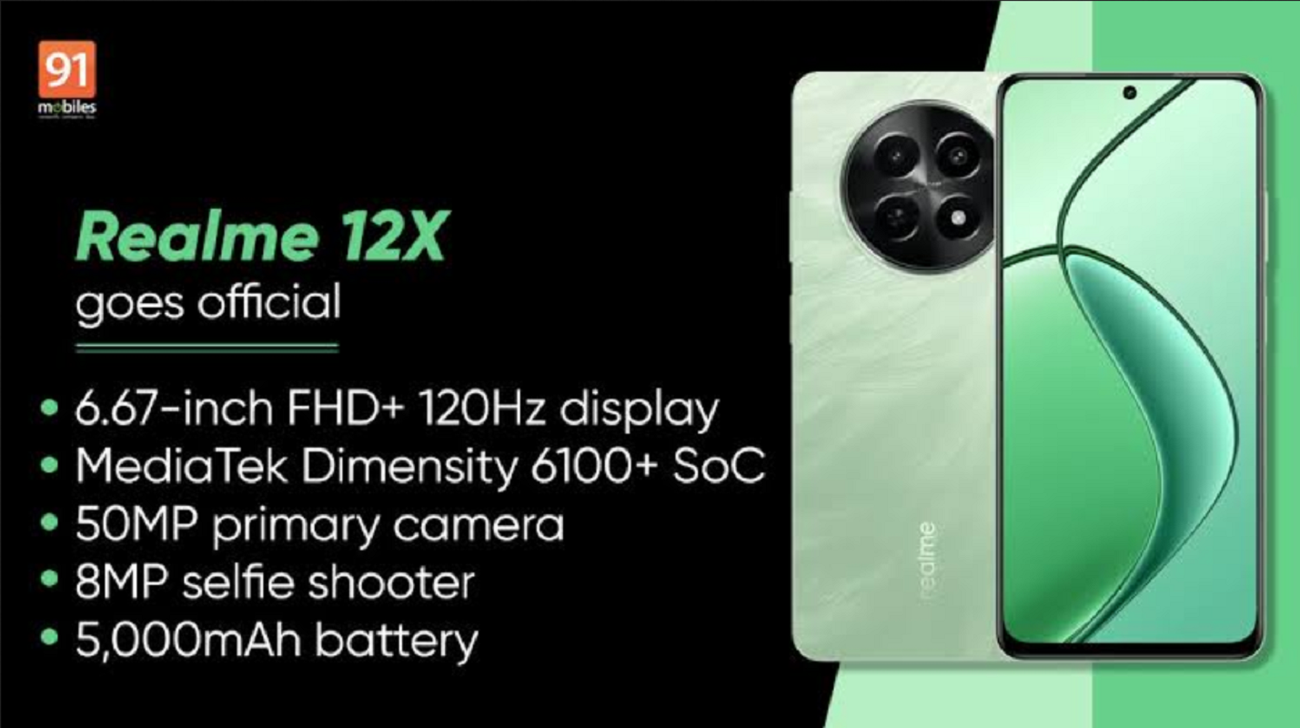Realme 12X حطم كل المقاييس .. أعرف مواصفات ريلمي 12 اكس مميزات وعيوب وأسعار